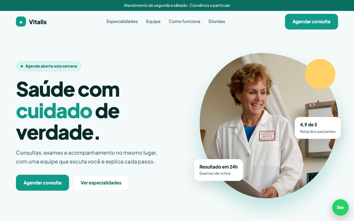 Modelo de site para clínica